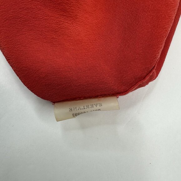 Everlane Women's Red The Washable Silk Relaxed Designer Sleeveless Shirt L/C42 - Picture 8 of 11